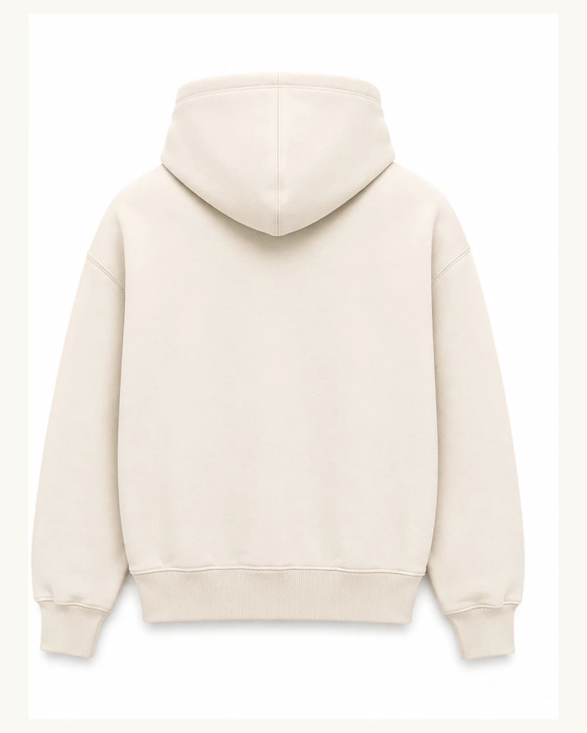 Back view of Cream Chest Logo Hoodie
