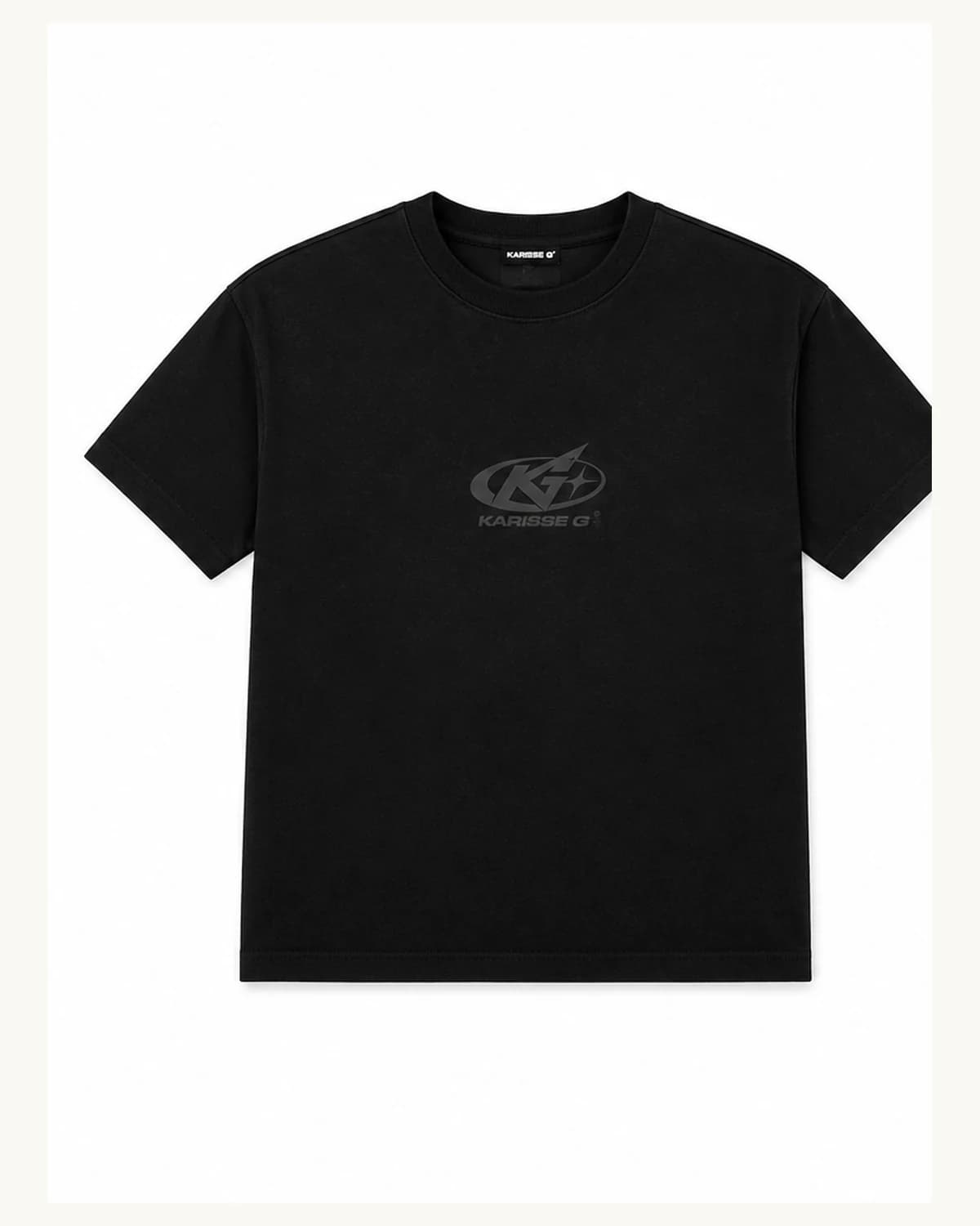 Front view of Jet Black Tonal Logo T-Shirt